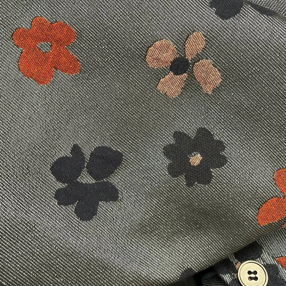 Vintage Flower Power Mini Skirt Jacket Set Coordinating Matching Floral Suit - Picture 4 of 5